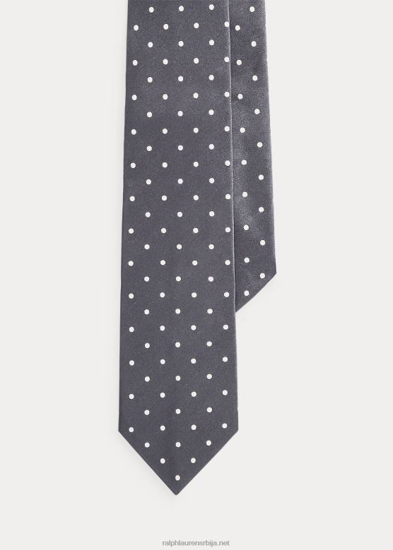 мушкарци Ralph Lauren кравата од свиленог сатена на точкице V2V442685 тамно сива