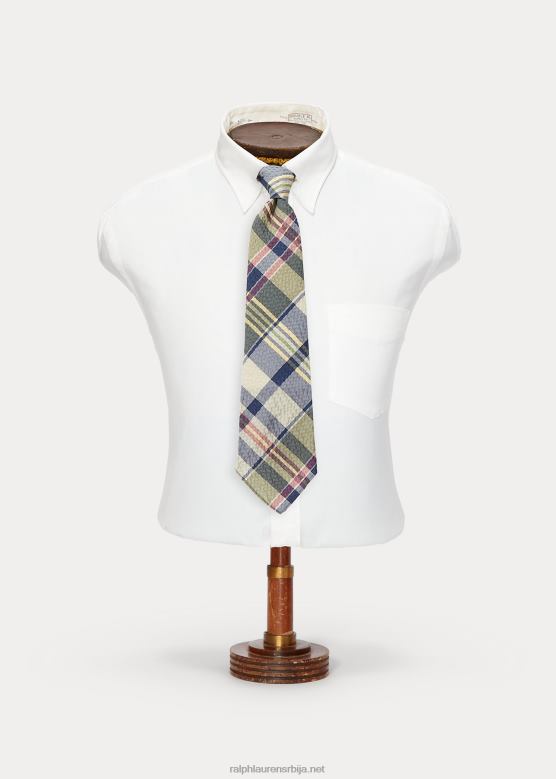 мушкарци Ralph Lauren ручно рађена кравата са мадрас принтом V2V448824 зелена/крем/мулти