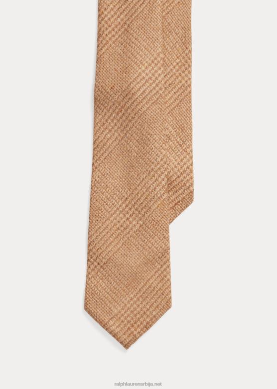 мушкарци Ralph Lauren глен карирана вунена кравата V2V448927 камил/браон