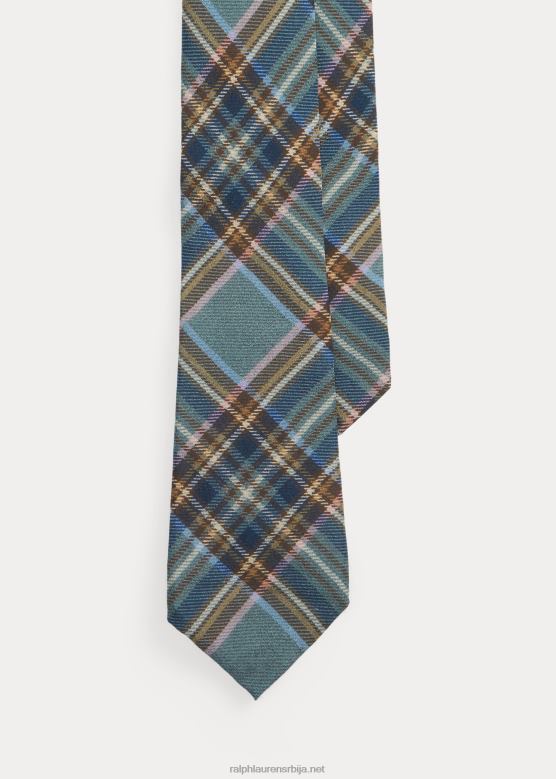 мушкарци Ralph Lauren свилена креп кравата са тартан принтом V2V448931 море спреј мулти