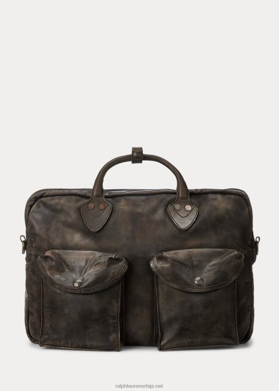 мушкарци Ralph Lauren кожна актовка V2V448845 тамно браон