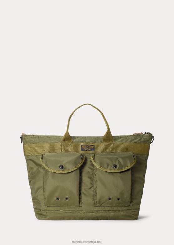 мушкарци Ralph Lauren услужна торба од најлонског платна V2V448873 маслина сива