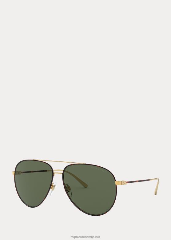 мушкарци Ralph Lauren градске пилотске наочаре за сунце V2V442668 сјајно злато