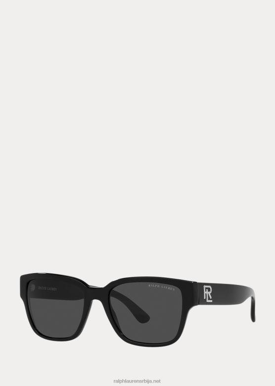 мушкарци Ralph Lauren тркачке правоугаоне наочаре за сунце V2V448968 сјајна црна