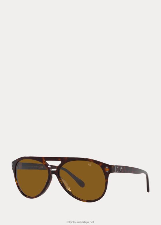 мушкарци Ralph Lauren аутомобилске пилотске наочаре за сунце V2V449065 браон хавана