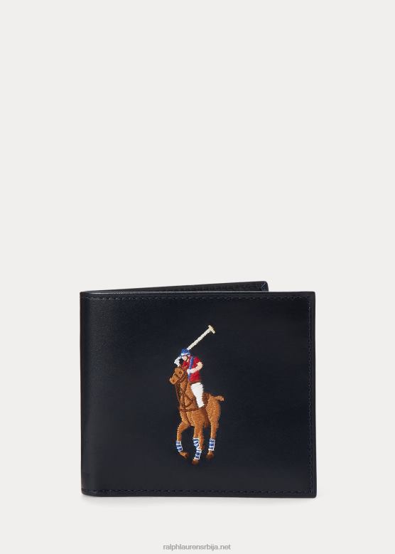 мушкарци Ralph Lauren новчаник од велике пони коже V2V442340 морнарица/мулти пони