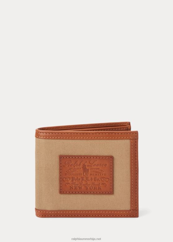 мушкарци Ralph Lauren наслеђе платнени и кожни новчаник V2V442559 монтана каки