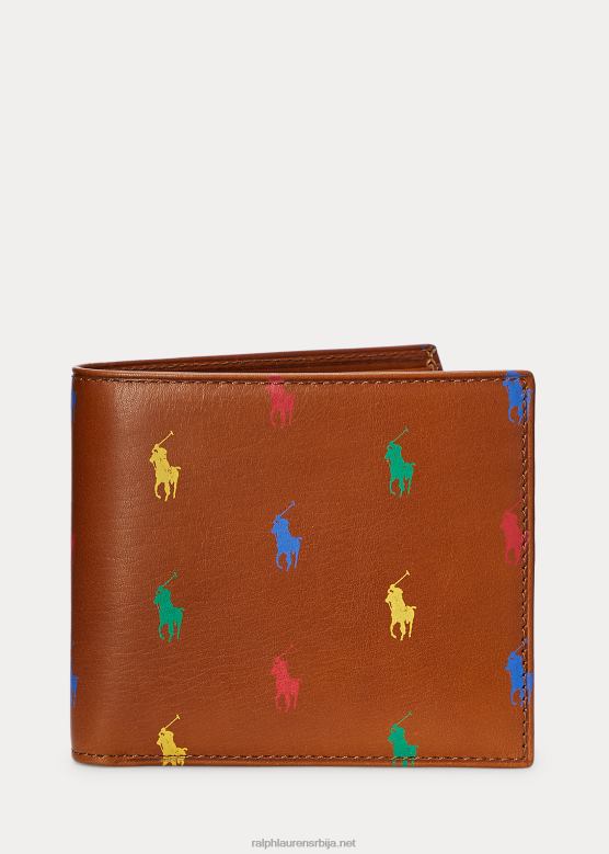 мушкарци Ralph Lauren новчаник са преклопом од пони коже V2V442576 тан