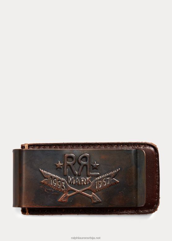 мушкарци Ralph Lauren копча за новац од алатне коже V2V448916 бакар