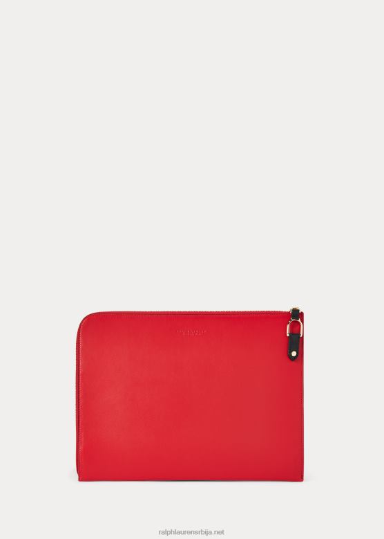 мушкарци Ralph Lauren велингтон телећа кожа зип портфолио V2V448999 црвена са црном