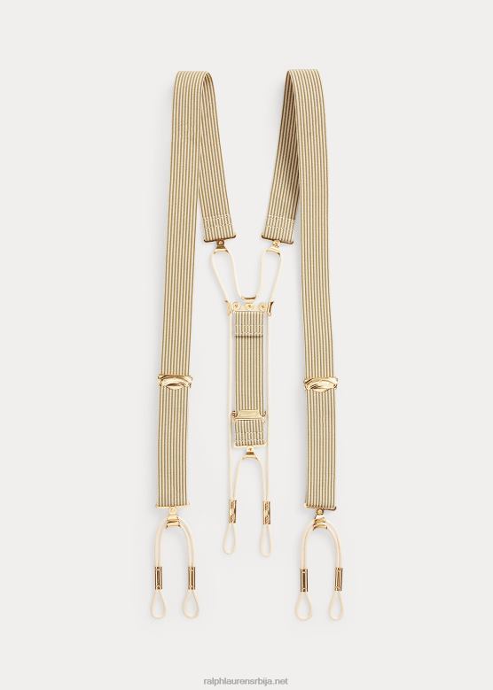 мушкарци Ralph Lauren пругасте растезљиве протезе V2V448846 крем/маслина