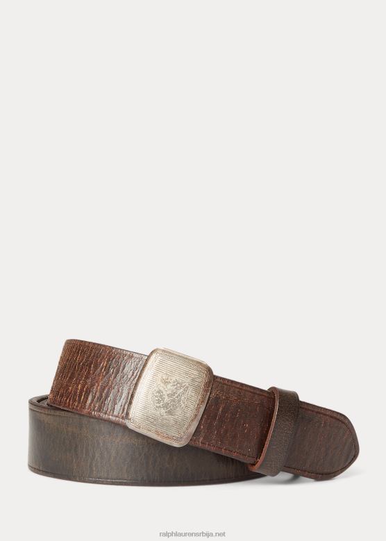 мушкарци Ralph Lauren кожни каиш V2V448895 винтаге црна