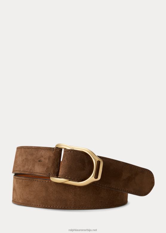 мушкарци Ralph Lauren Велингтон каиш од телећег антилопа са двоструком копчом V2V448972 кестен
