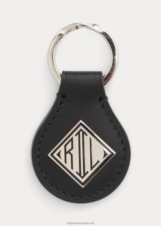 мушкарци Ralph Lauren привезак за кључеве од телеће коже са монограмом V2V448981 црн