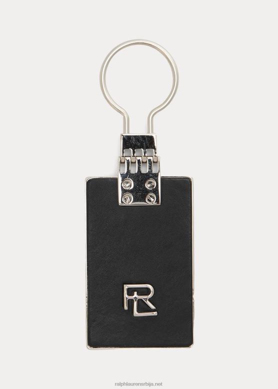 мушкарци Ralph Lauren Монограм вацхетта кожни привезак за кључеве V2V448985 црн