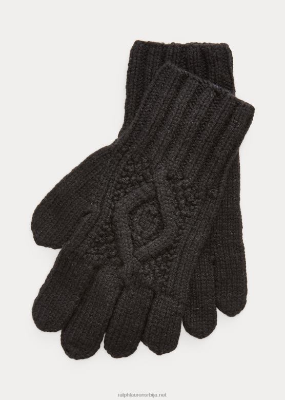 мушкарци Ralph Lauren ручно плетене кабловске рукавице од кашмира V2V448996 црн