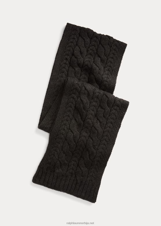 мушкарци Ralph Lauren кабловски плетени шал од кашмира V2V449005 угаљ