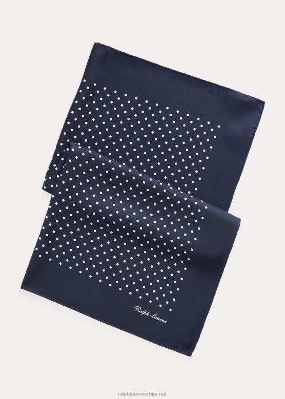 мушкарци Ralph Lauren свилени шал на точкице V2V449019 морнарица