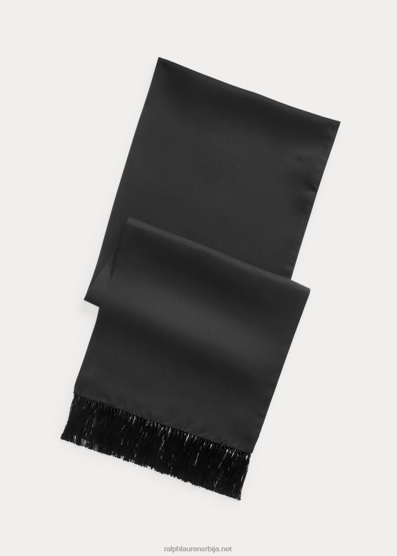 мушкарци Ralph Lauren марама од свиленог кепера са ресама V2V449021 црн