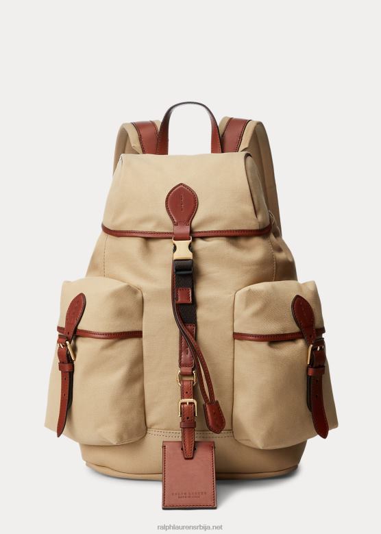 мушкарци Ralph Lauren кожни платнени ранац V2V448992 црета