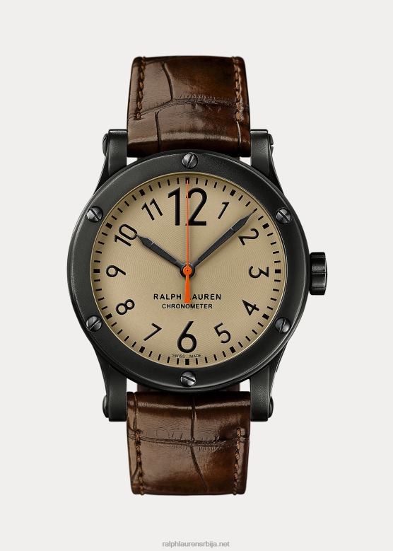 мушкарци Ralph Lauren 39 мм челик за хронометар V2V442813 каки бројчаник