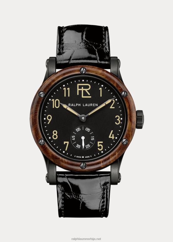 мушкарци Ralph Lauren 39 мм челик V2V442866 црни бројчаник