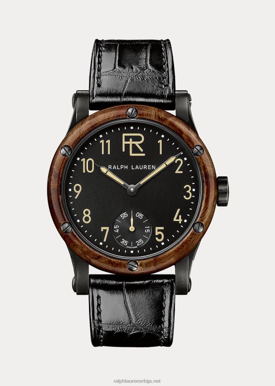 мушкарци Ralph Lauren 45 мм челик V2V442863 црни бројчаник