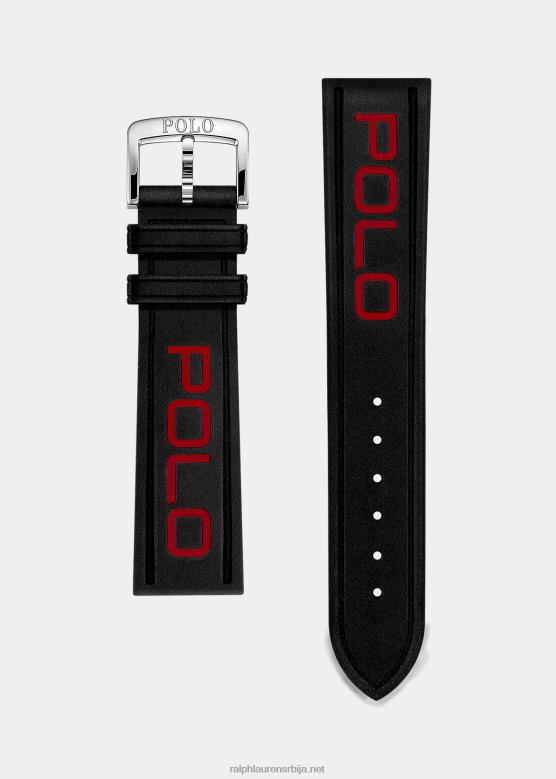 мушкарци Ralph Lauren поло гумени каиш за сат V2V442642 црно/црвено поло