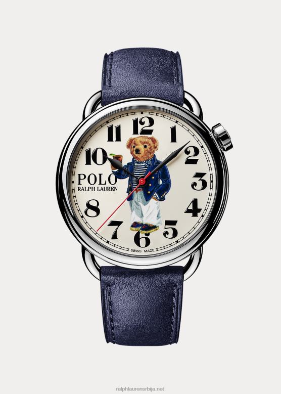 мушкарци Ralph Lauren медвед ривијера ручни сат V2V442802 бели бројчаник