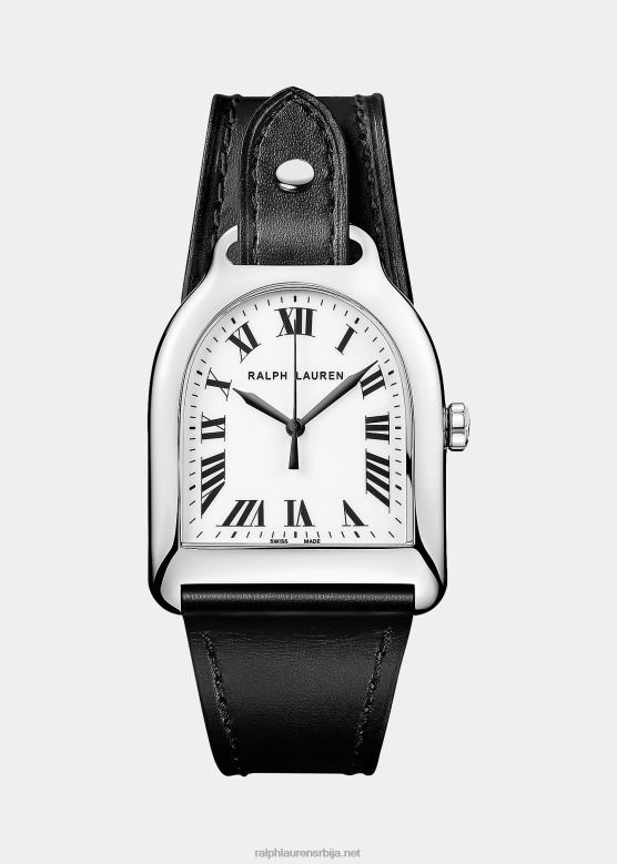 мушкарци Ralph Lauren средњи челични бели бројчаник V2V442806