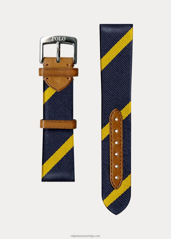 мушкарци Ralph Lauren свилени ремен за сат са пругама V2V442832 бар пруга морнарско/златна