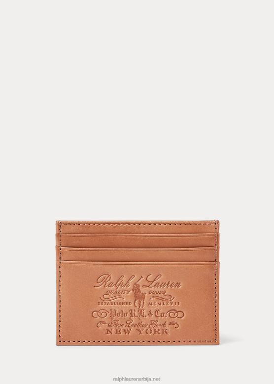 мушкарци Ralph Lauren херитаге кутија за картице пуног зрна V2V442298 тан