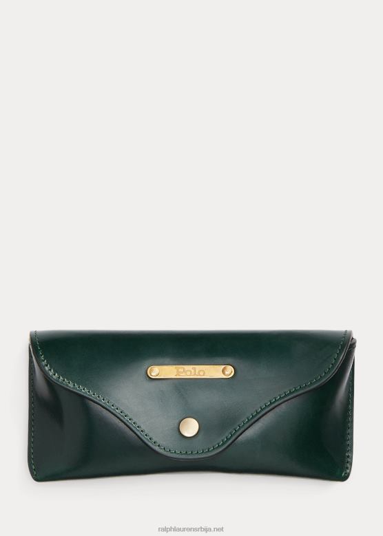 мушкарци Ralph Lauren футрола за наочаре од узде коже V2V442477 британски тркачки зелени