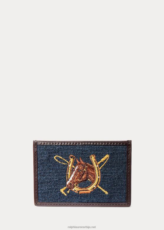 мушкарци Ralph Lauren футрола за картице за коњичке игле V2V442762 морнарско/жута