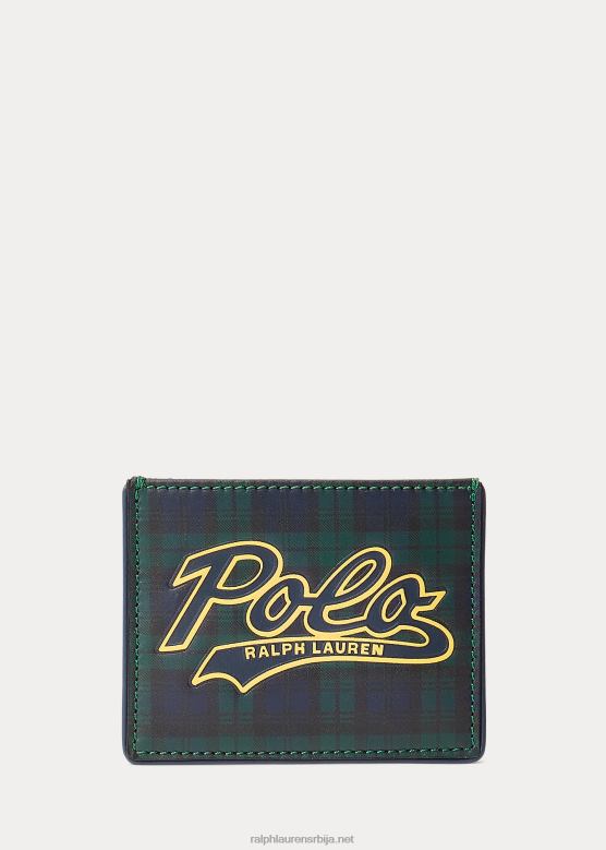 мушкарци Ralph Lauren пругаста кожна футрола са логотипом V2V442764 шумско зелено / морнарско