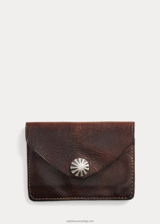 мушкарци Ralph Lauren кожна торбица за картице V2V448854 тамно браон