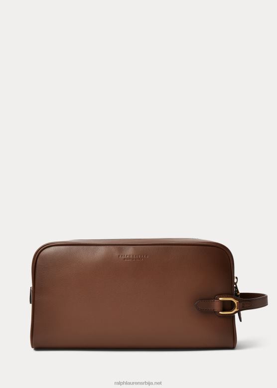 мушкарци Ralph Lauren велингтон путна торбица од полиране телеће коже V2V448997 кестен