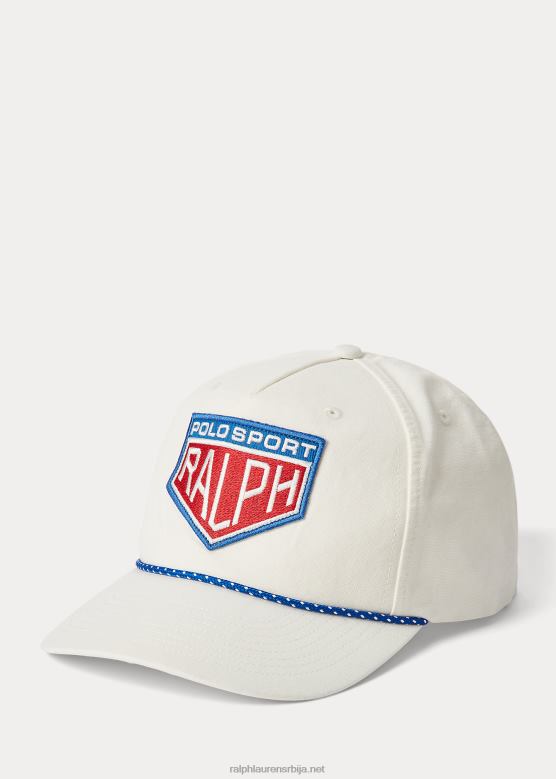 мушкарци Ralph Lauren поло спорт патцх платнена капица V2V442213 палуба бела
