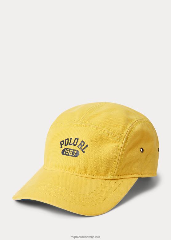 мушкарци Ralph Lauren лого платнена капа са пет панела V2V442453 жутоперка