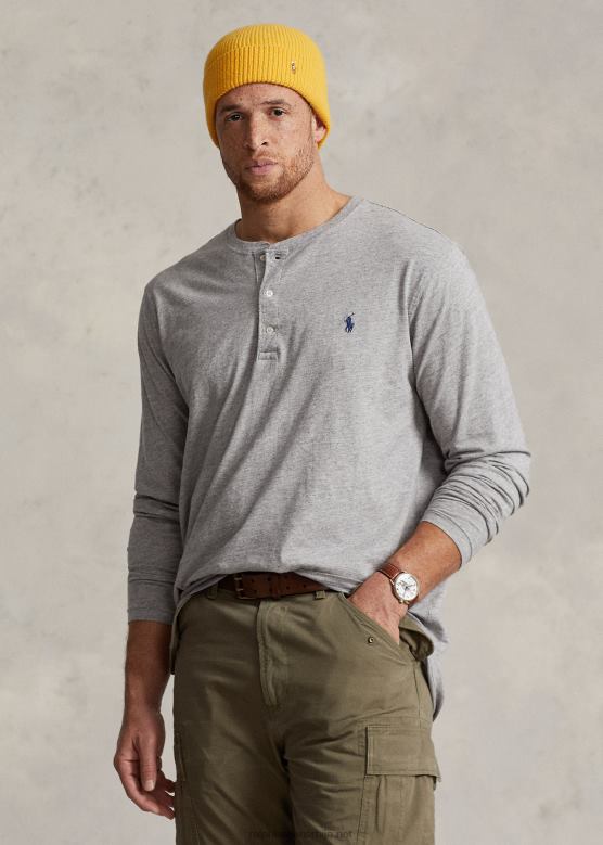 мушкарци Ralph Lauren слуб дрес хенлеи мајица V2V441334 тамни старински хеатхер