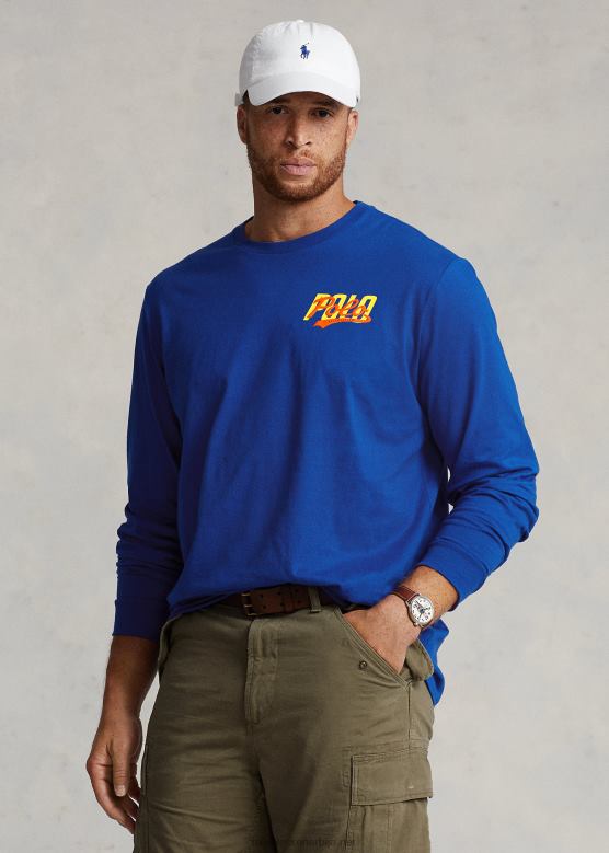 мушкарци Ralph Lauren мајица дугих рукава од дреса са наслаганим логотипом V2V441397 сафирна звезда