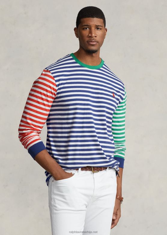 мушкарци Ralph Lauren пругаста мајица дугих рукава од дреса V2V441443 стари краљевски мулти