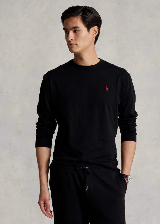 мушкарци Ralph Lauren мајица дугих рукава од дреса-све пристаје V2V44183 црн