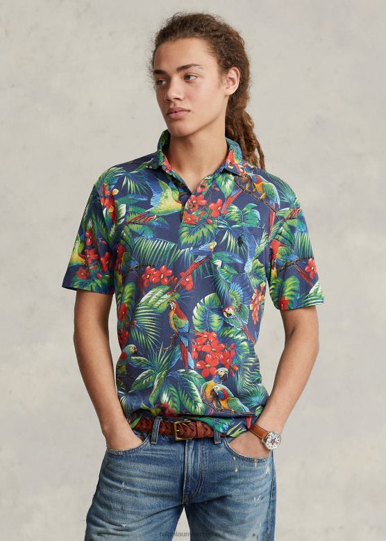 мушкарци Ralph Lauren поло мајица класичног кроја од тропског дреса V2V441027 папагај мулти