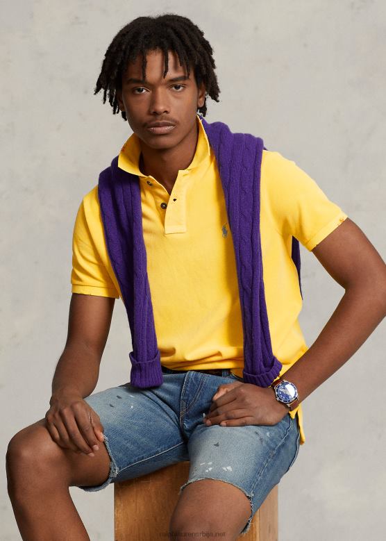 мушкарци Ralph Lauren поправљена мрежаста поло мајица класичног кроја V2V441095 сигнал жути