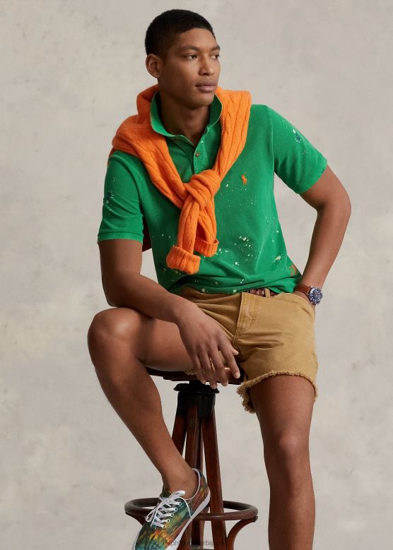 мушкарци Ralph Lauren мрежаста поло мајица класичног кроја V2V441181 стабљика