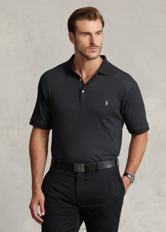 мушкарци Ralph Lauren мекана памучна поло мајица са монограмом V2V441321 црни вријесак