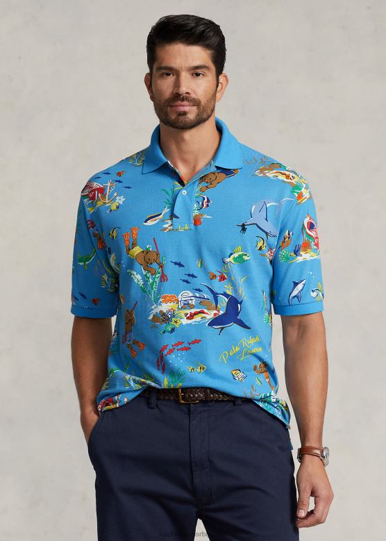 мушкарци Ralph Lauren поло беар мрежаста поло мајица V2V441350 Плави