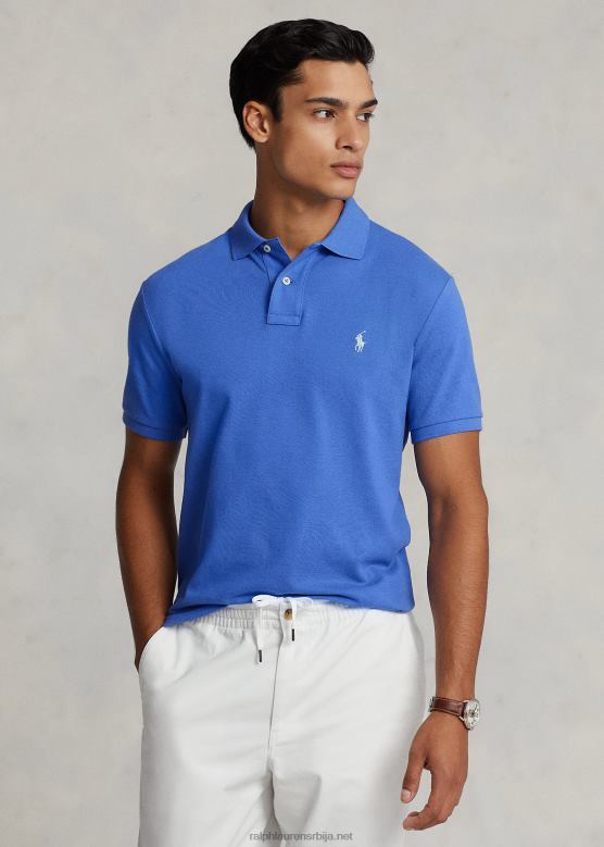 мушкарци Ralph Lauren танка мрежаста модна поло мајица V2V4414 маидстоне блуе