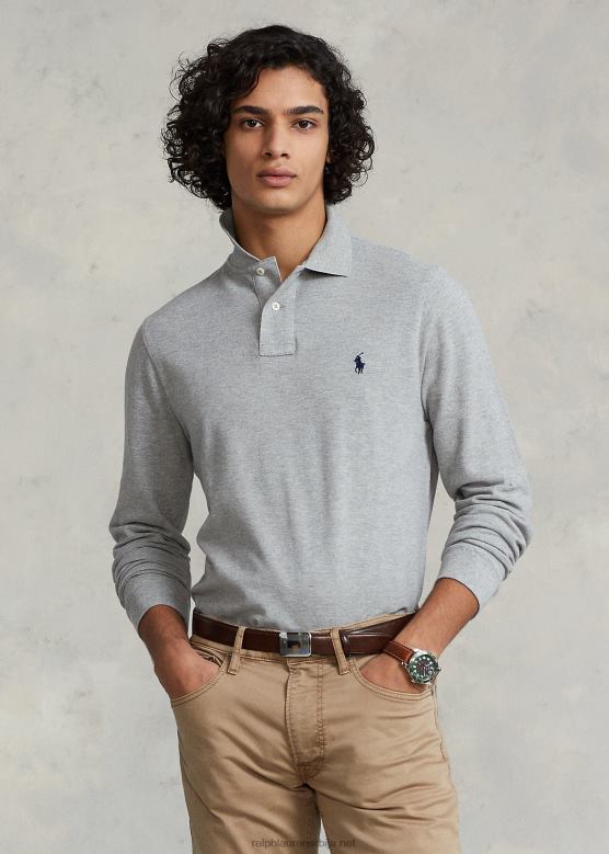 мушкарци Ralph Lauren мрежаста поло мајица дугих рукава све одговара V2V44152 и преко вријеска